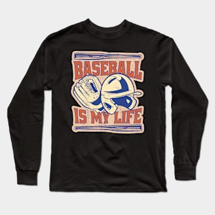 Vintage Distressed Baseball Lover Long Sleeve T-Shirt